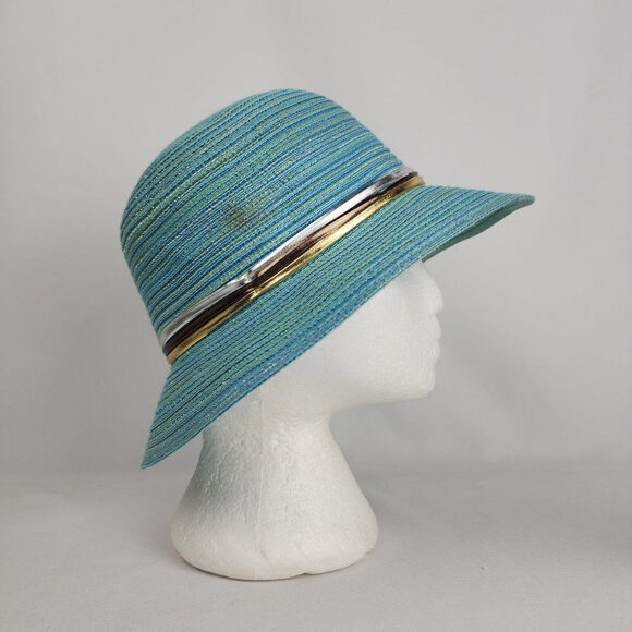 Bellezza Blue & Gold Woven Sun Hat - Picture 3 of 7